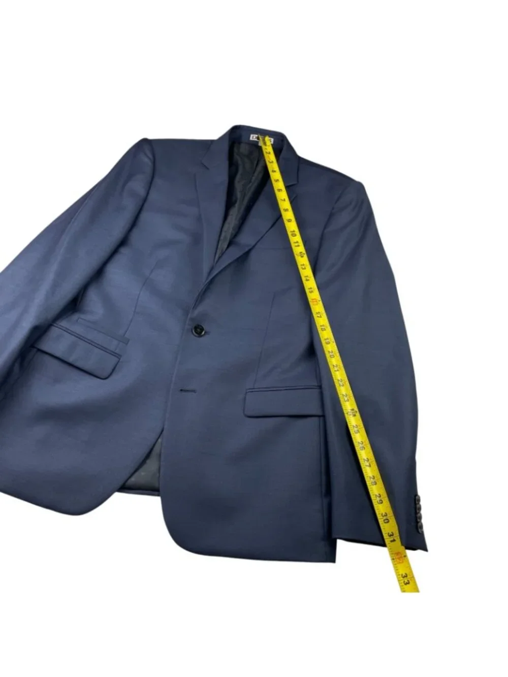 Express Men’s Photographer Fitted 2-Button Wool Blend Blazer Blue • 40R